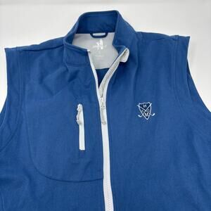 Johnnie-O Mens Large Blue Full Zip Pockets Soft Vest